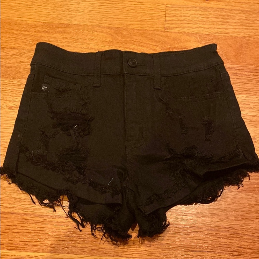 KanCan women’s Black Jean Shorts with Lace Trim NWT Size 24